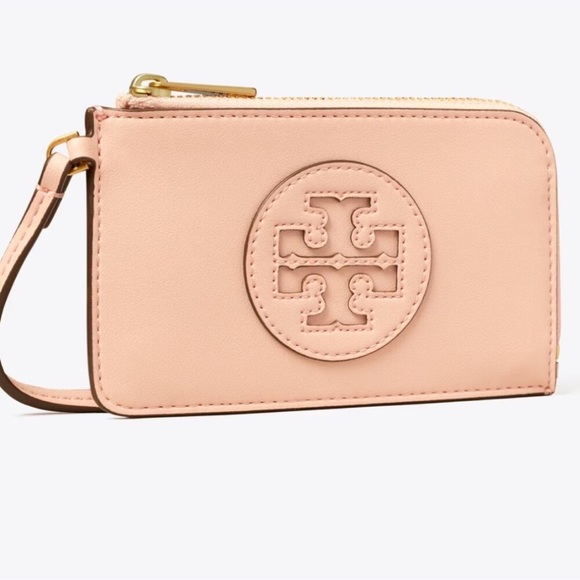TORY BURCH POWDER PINK CARD CASE AND ZIP WALLET! New!! - Picture 2 of 7